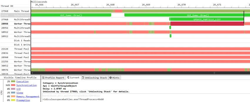Как не убить FPS: балансировка многопоточной системы частиц