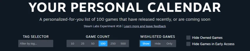 Steam Personal Calendar: новый главный буст перед релизом