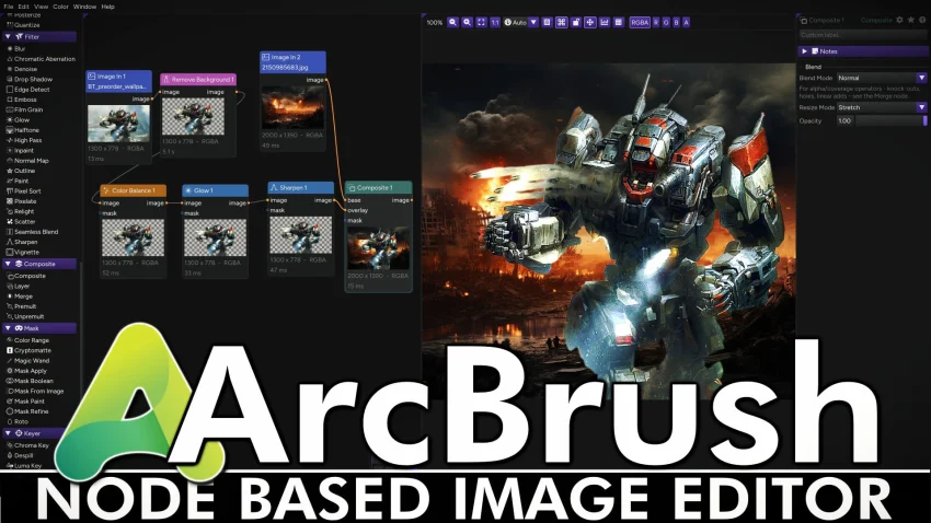 ArcBrush: узловой редактор 2D‑графики и текстур для геймдев‑артистов